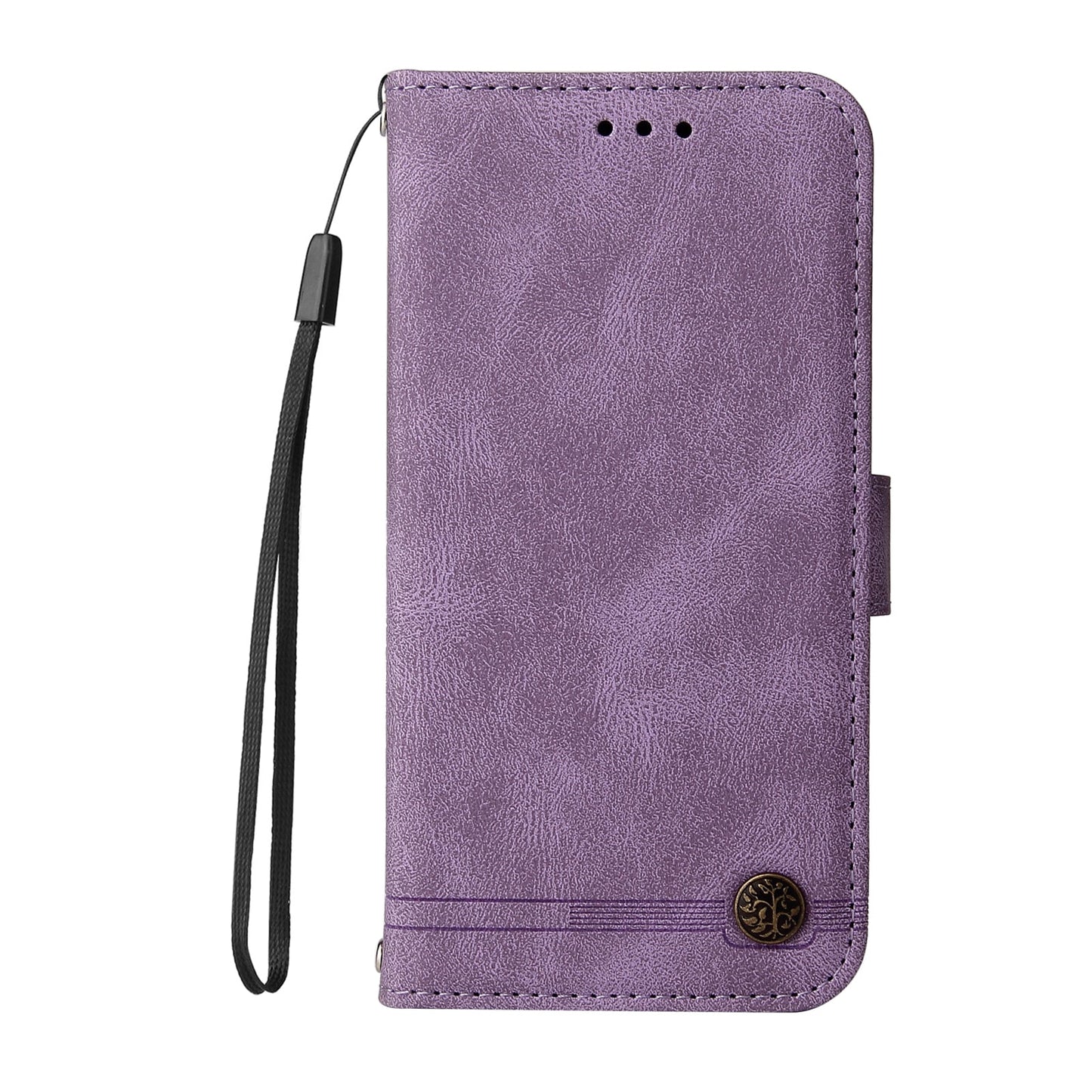 For Samsung Galaxy M56 5G Leather Wallet Cases Skin Touch Phone Cover Stand with Strap - Purple