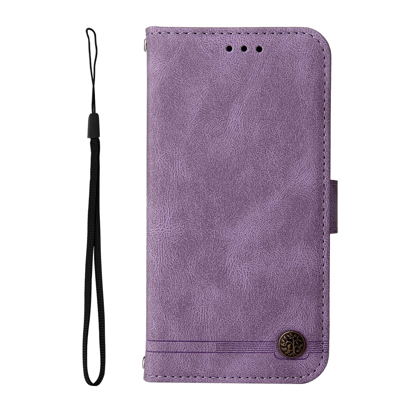 For Samsung Galaxy M56 5G Leather Wallet Cases Skin Touch Phone Cover Stand with Strap - Purple
