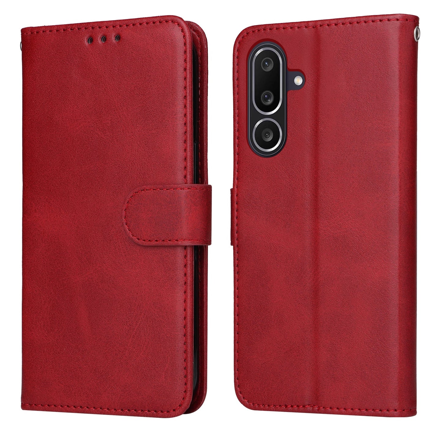 For Samsung Galaxy M56 5G Case Wallet PU Leather Folio Flip Phone Cover - Red
