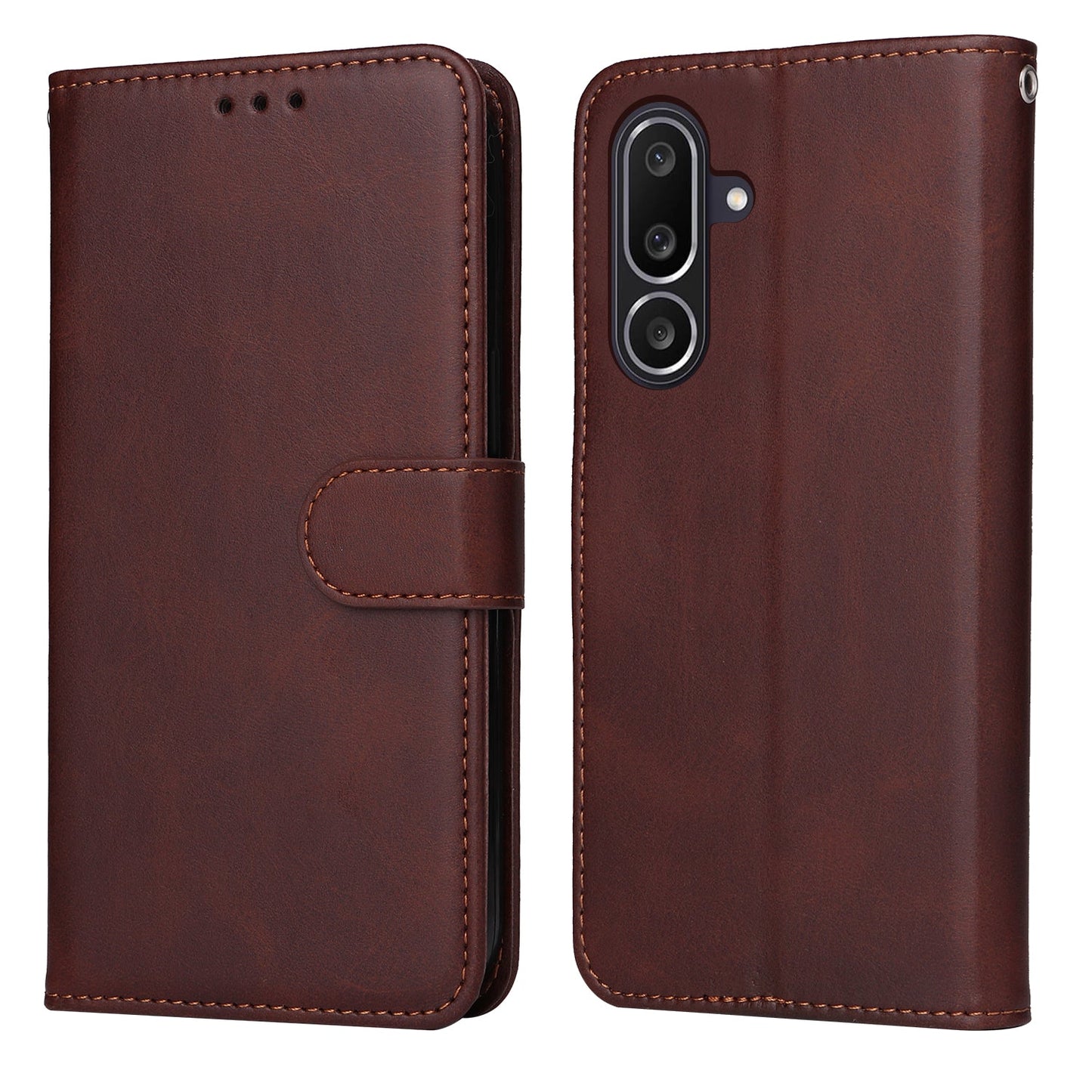 For Samsung Galaxy M56 5G Case Wallet PU Leather Folio Flip Phone Cover - Brown
