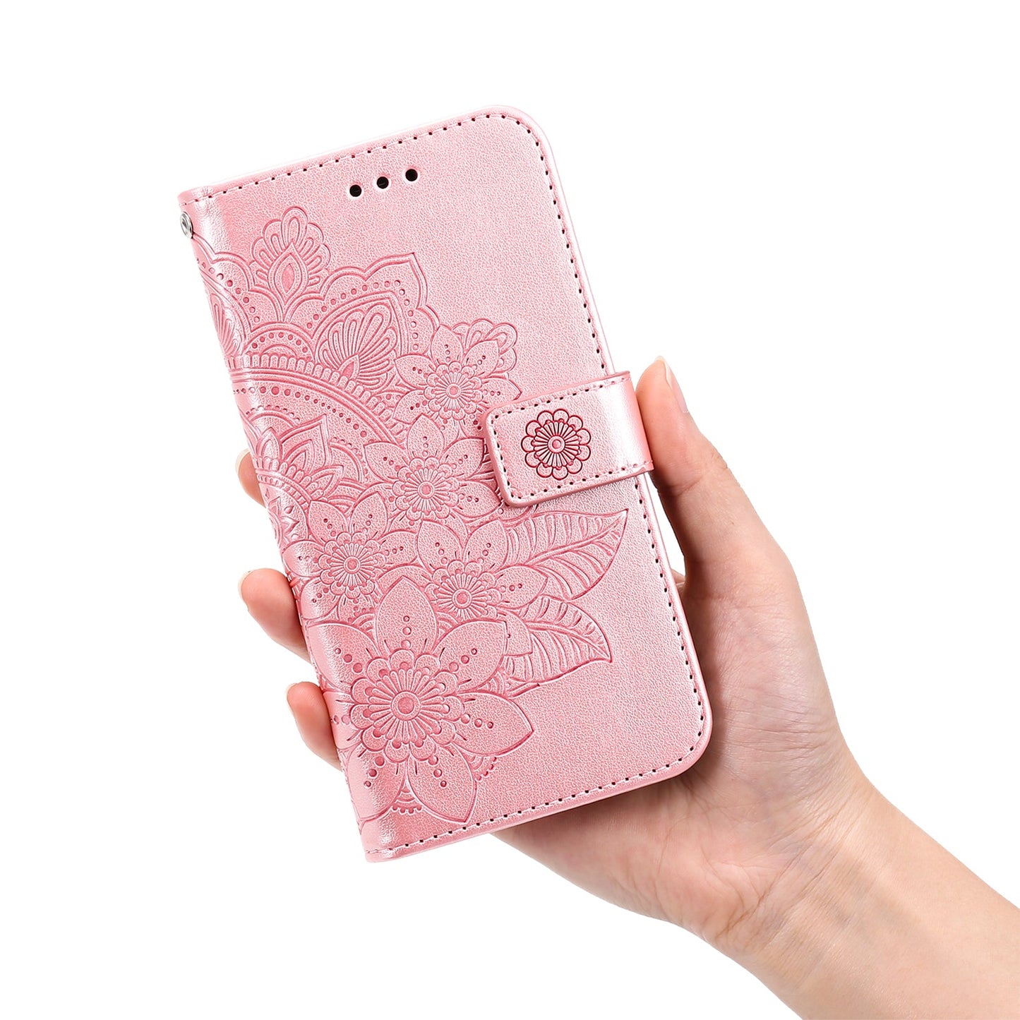 For Samsung Galaxy M56 5G Case Floral Pattern PU Leather Wallet Stand Phone Cover - Pink