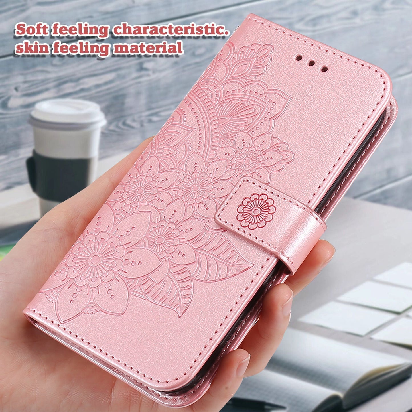 For Samsung Galaxy M56 5G Case Floral Pattern PU Leather Wallet Stand Phone Cover - Pink