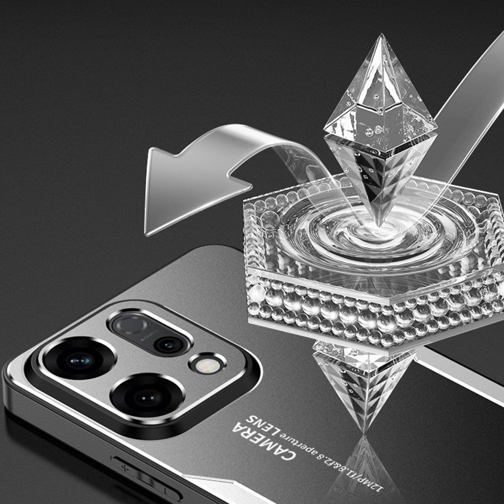 For Oppo Reno14 Pro 5G (Global) Phone Case Aluminium Alloy TPU PC Back Cover - Silver