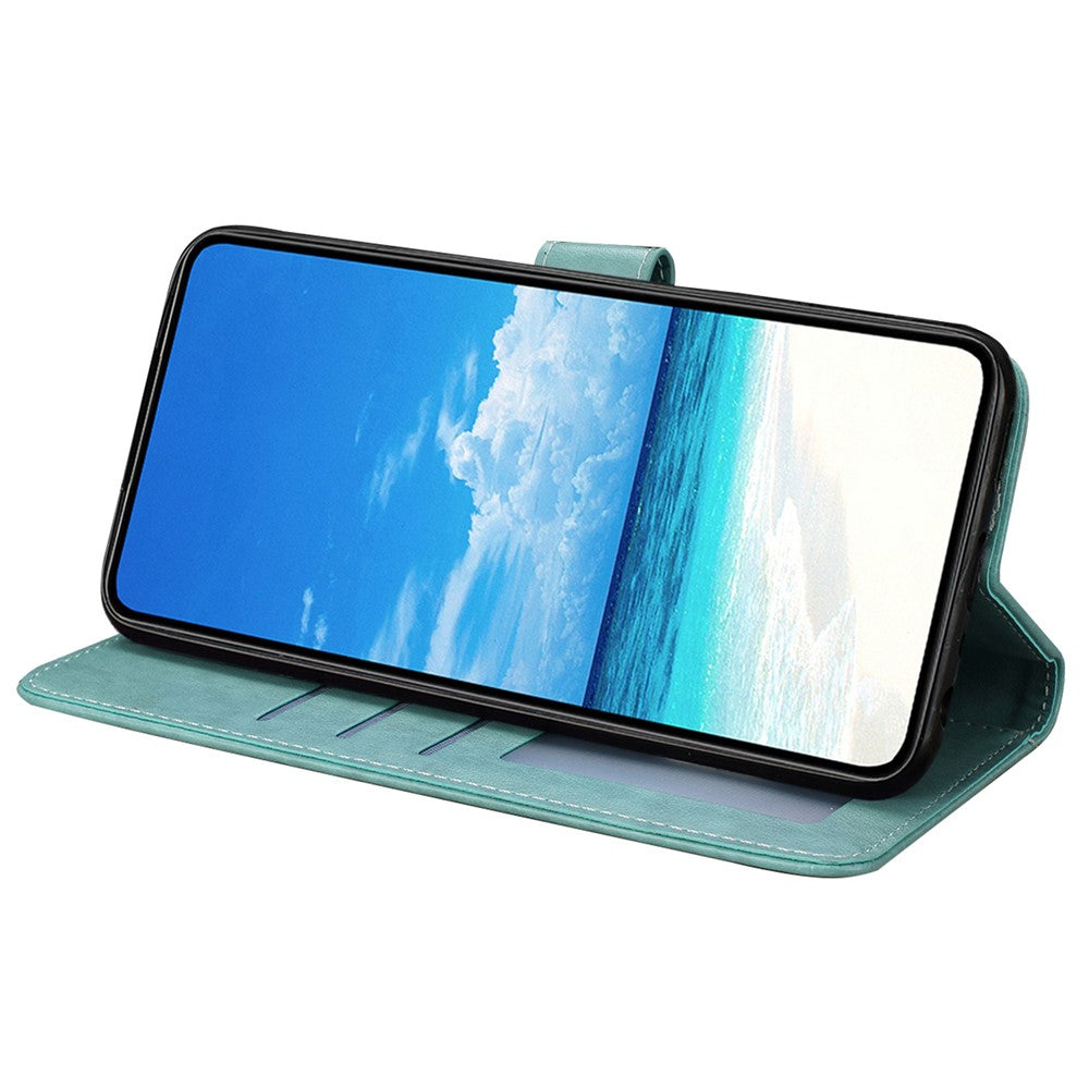 For Samsung Galaxy M16 5G / F16 5G Case Butterfly Imprinted Wallet Stand PU Leather Flip Phone Cover with Strap - Green