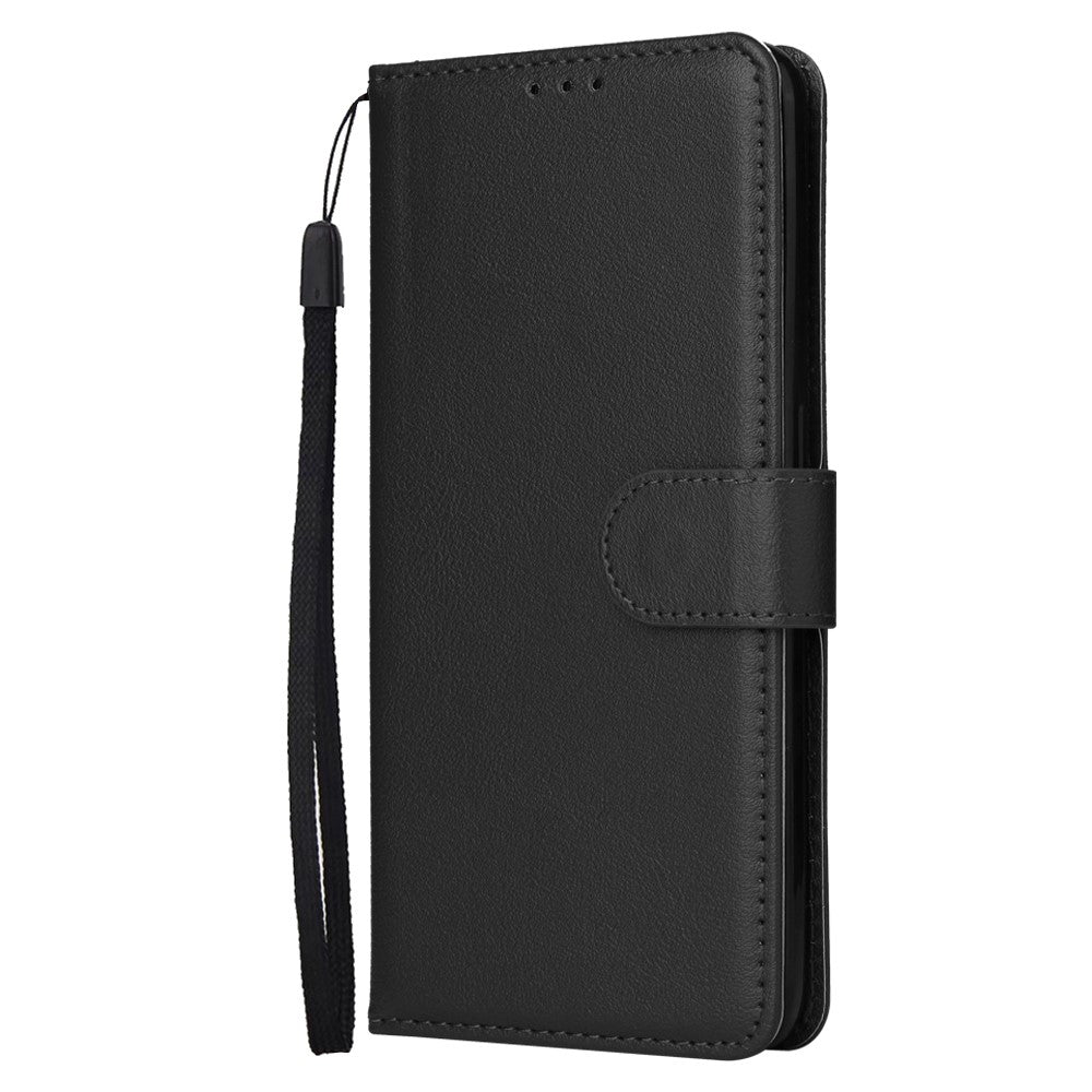 For Oppo Reno13 5G (Global) Case Wallet Stand View PU Leather Phone Cover with Wrist Strap - Black