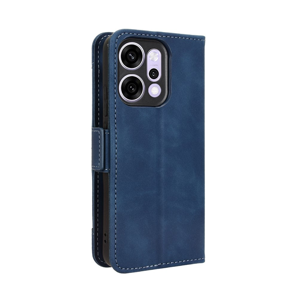 For Oppo Reno14 Pro 5G (Global) Leather Case Phone Wallet Cover with Multiple Card Slots - Blue