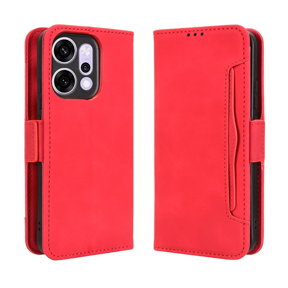 For Oppo Reno14 Pro 5G (Global) Leather Case Phone Wallet Cover with Multiple Card Slots - Red