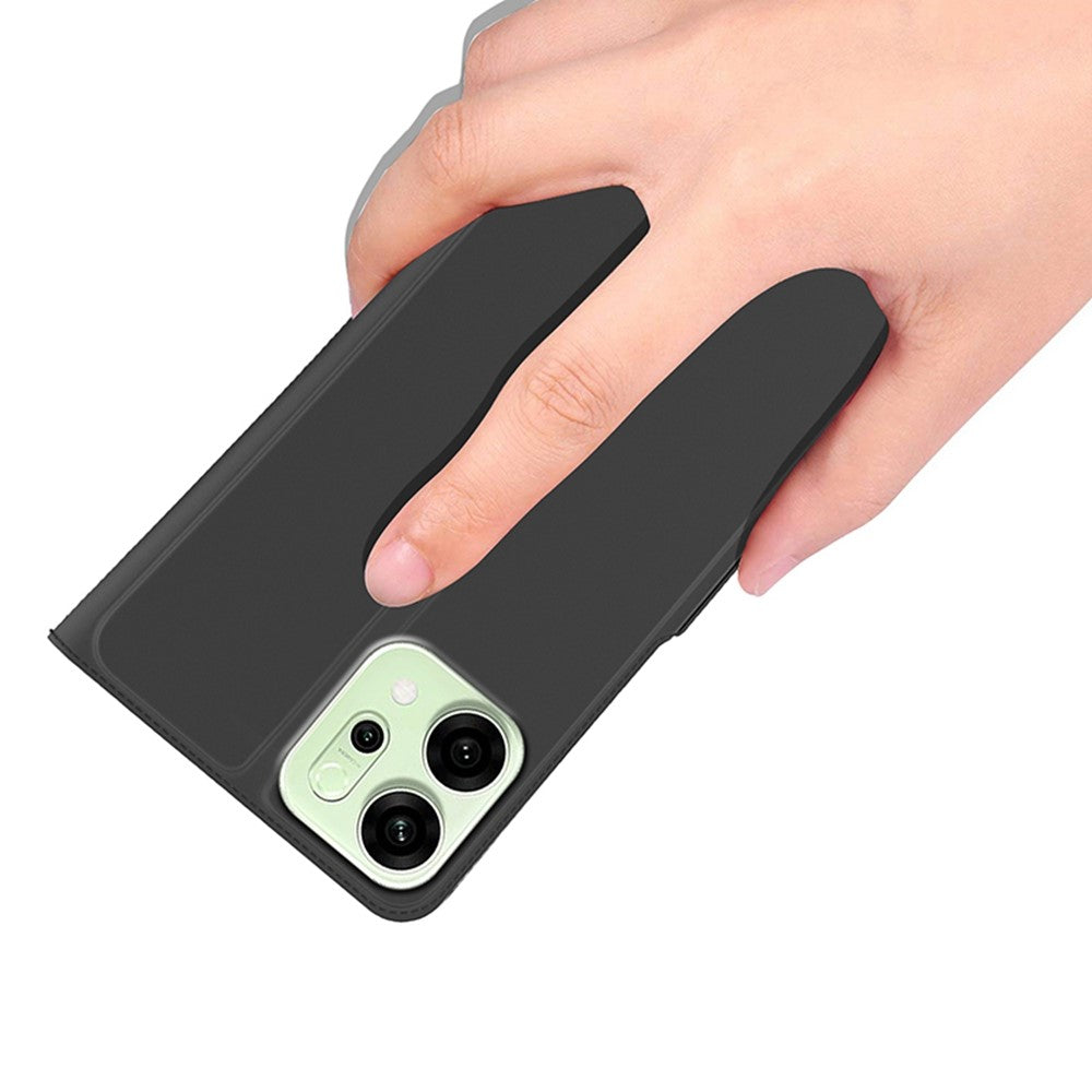 For Oppo Reno14 Pro 5G (Global) Case Shockproof TPU Inner Shell Leather Phone Cover Card Slot - Black