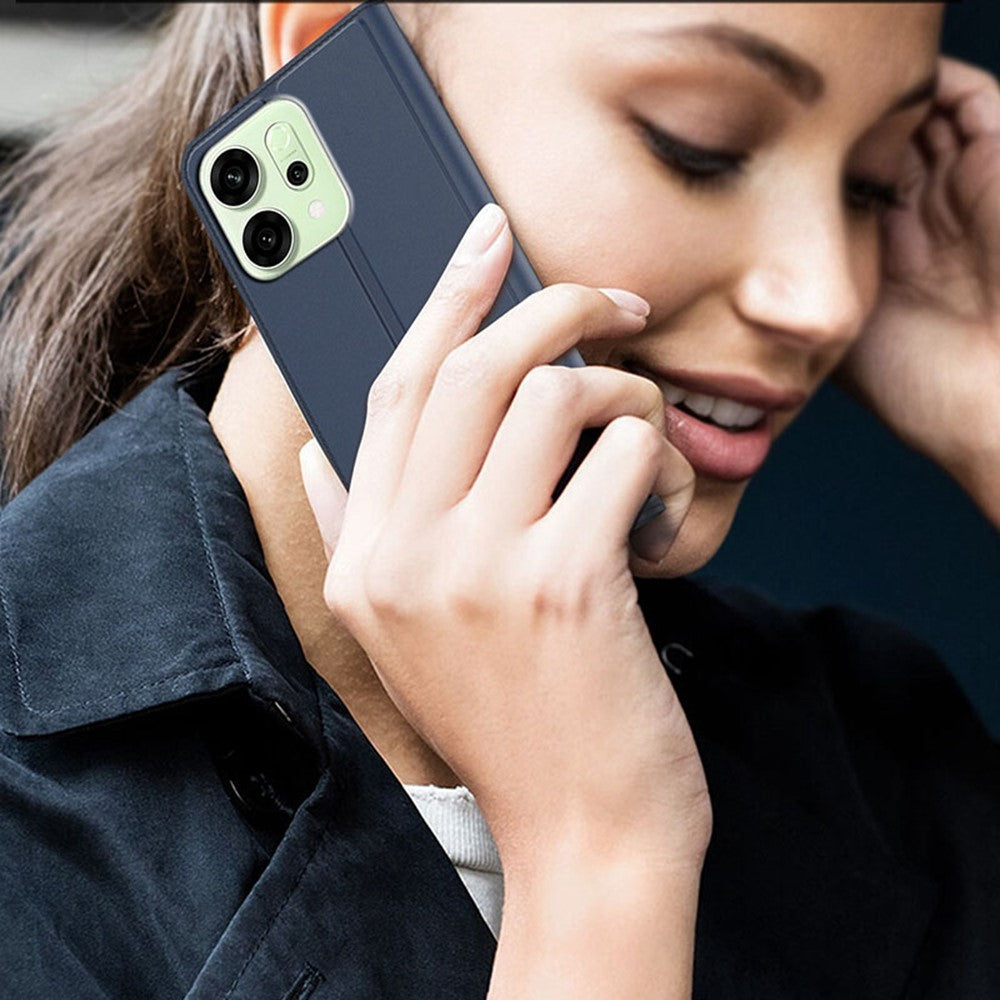 For Oppo Reno14 Pro 5G (Global) Case PU Leather Phone Cover with Card Holder Stand - Blue