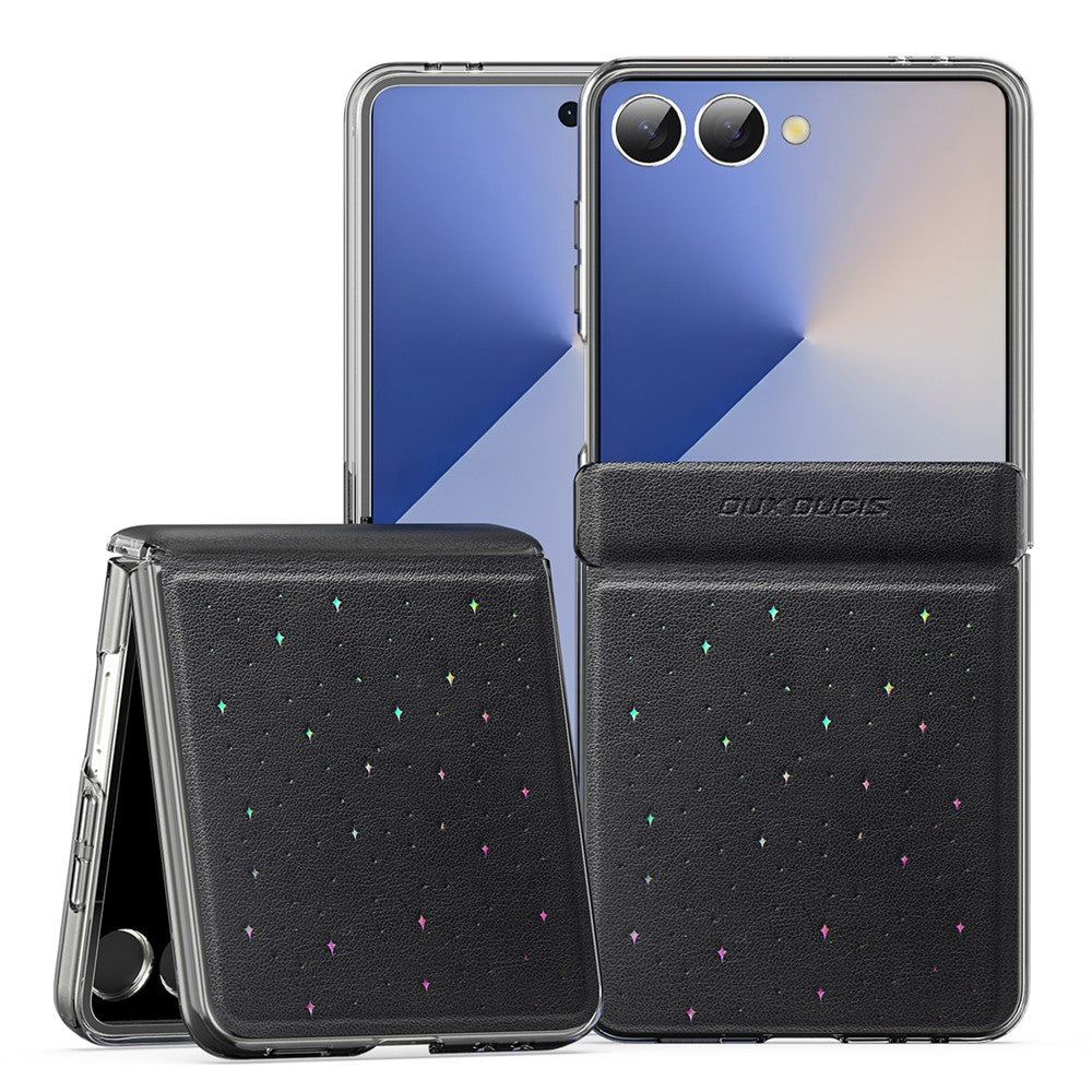 DUX DUCIS STEX Series For Samsung Galaxy Z Flip7 5G Case Star Pattern PU Leather + PC Phone Cover