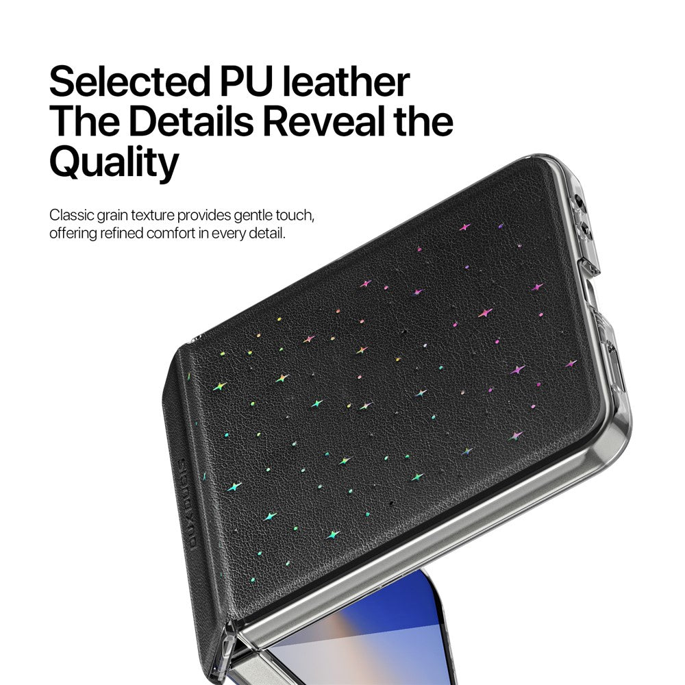 DUX DUCIS STEX Series For Samsung Galaxy Z Flip7 5G Case Star Pattern PU Leather + PC Phone Cover