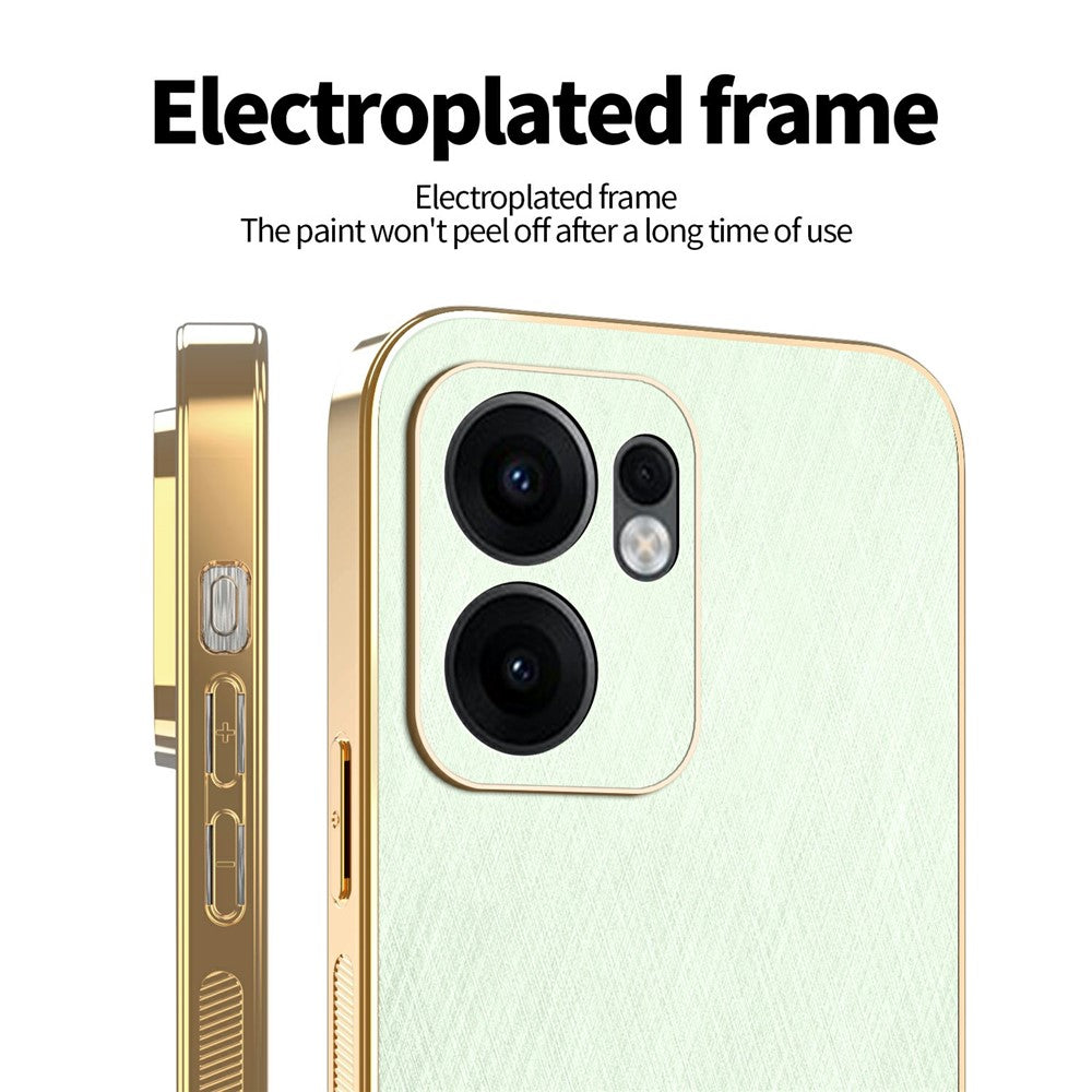 KADEM For Oppo Reno13 F 4G / 5G Case Electroplating Silk Texture PU + TPU Phone Back Cover - Green