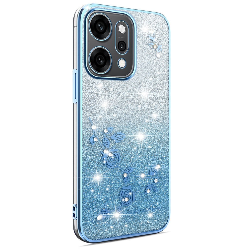 KADEM For Oppo Reno14 Pro 5G (Global) Case Flower TPU Flexible Gradient Phone Cover - Blue