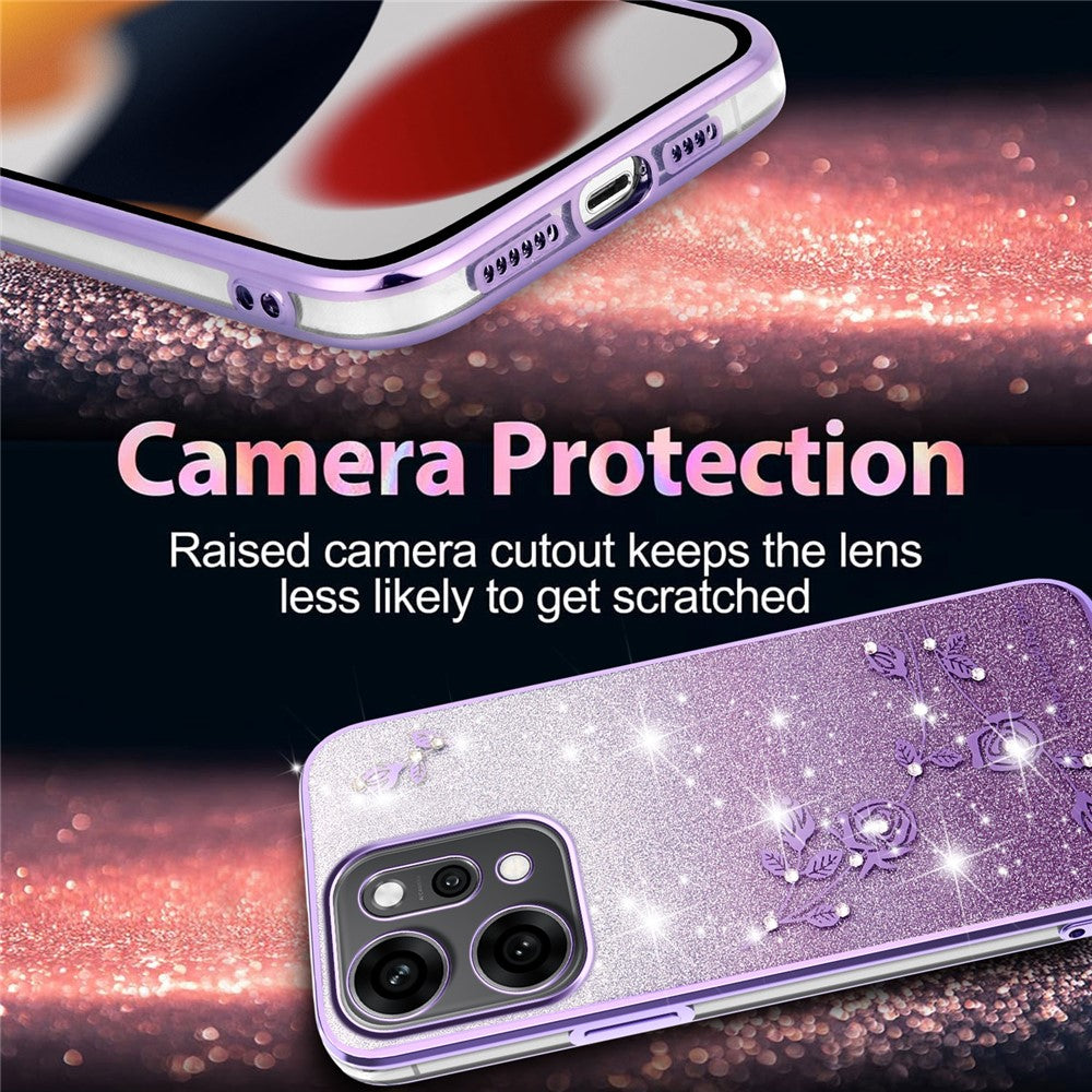 KADEM For Oppo Reno14 Pro 5G (Global) Case Flower TPU Flexible Gradient Phone Cover - Purple