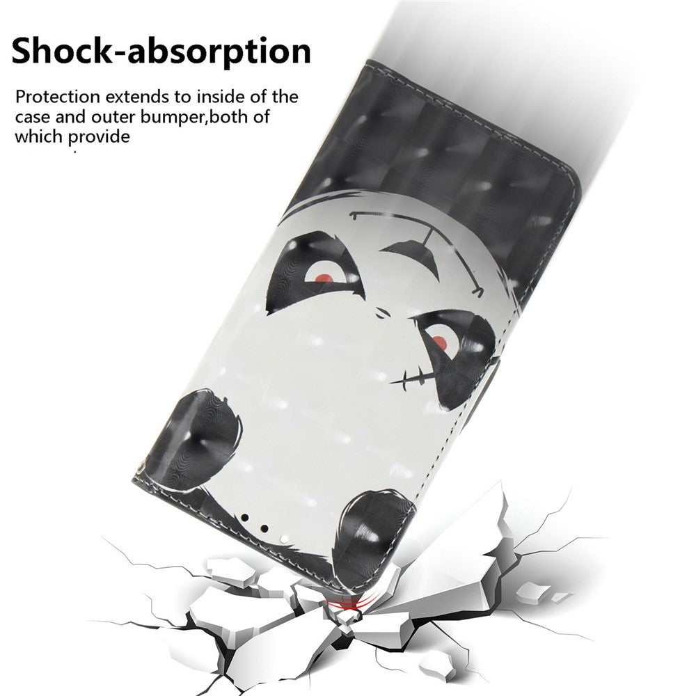 For iPhone 17 Pro Max Case Pattern Printing Leather Wallet Phone Cover with Wrist Strap - Angry Panda