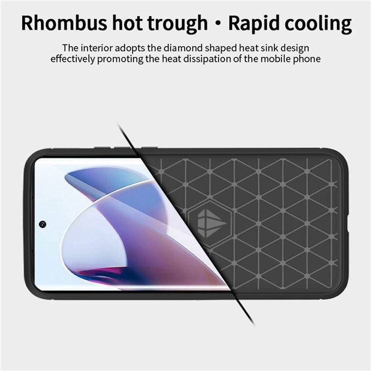 MOFI JK TPU Series-1 for Motorola Moto X30 Pro 5G / Edge 30 Ultra 5G / Edge X Brushed Surface Flexible TPU Case Carbon Fiber Texture Anti-drop Phone Cover - Black