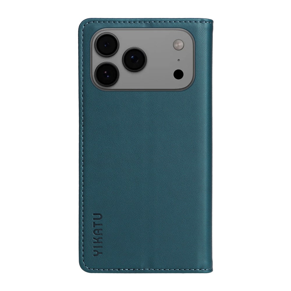 For iPhone 17 Pro Max Phone Cases YIKATU Magnetic Closure PU Leather Mobile Cover - Green
