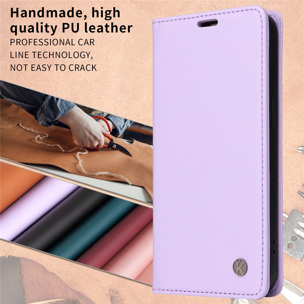 For iPhone 17 Pro Max Phone Cases YIKATU Magnetic Closure PU Leather Mobile Cover - Light Purple