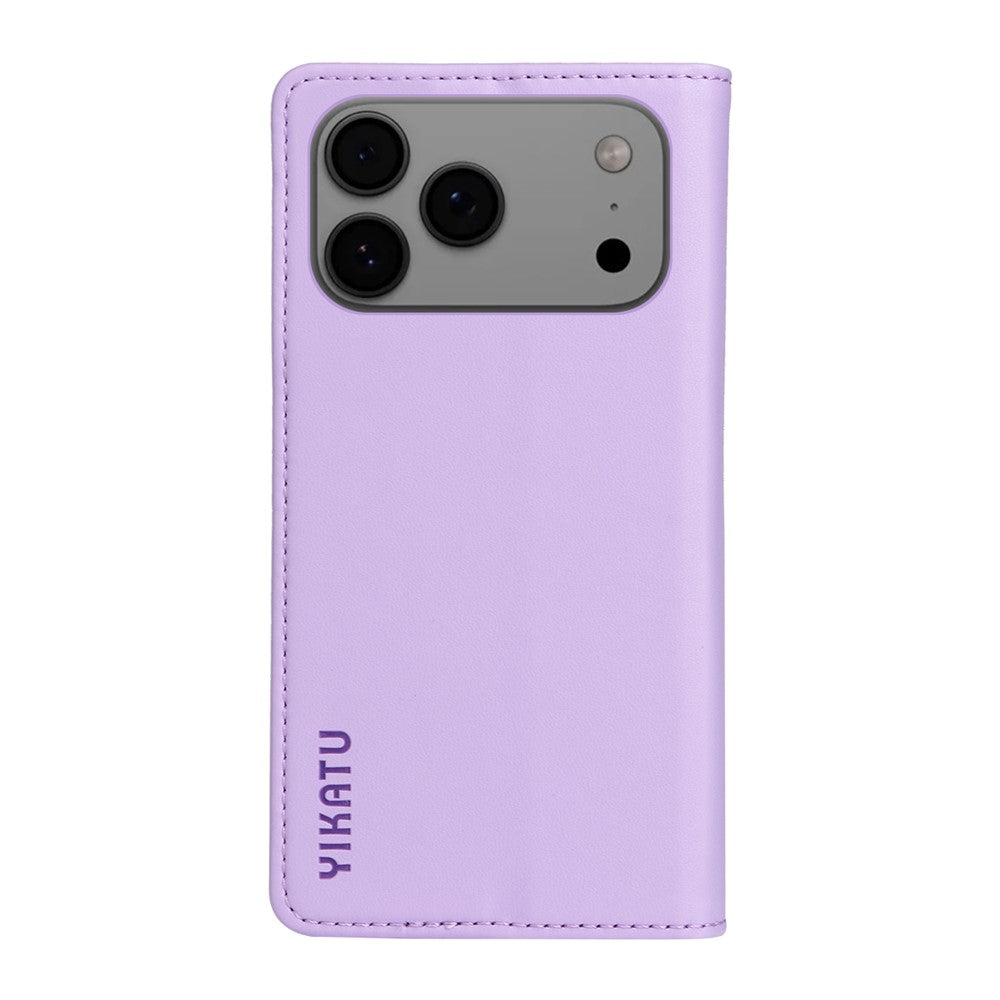 For iPhone 17 Pro Max Phone Cases YIKATU Magnetic Closure PU Leather Mobile Cover - Light Purple