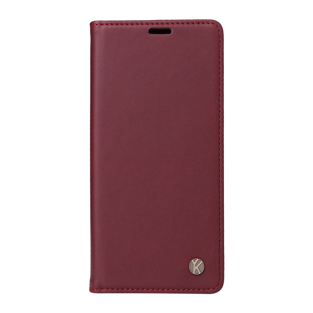 For iPhone 17 Pro Max Phone Cases YIKATU Magnetic Closure PU Leather Mobile Cover - Wine Red