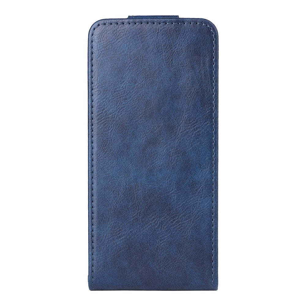 For Oppo Reno14 5G (Global) Stand Case Magnetic Clasp Vertical Flip Leather Phone Cover with Card Holder - Dark Blue