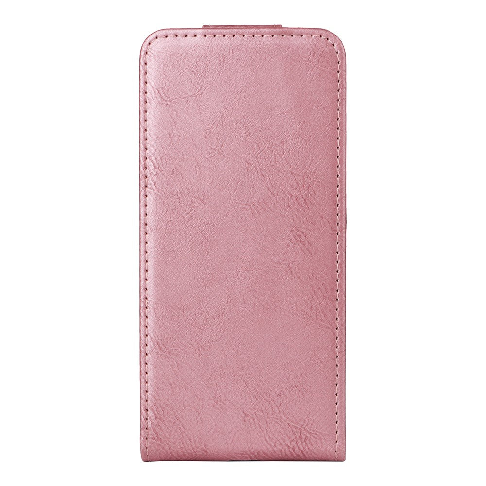 For Oppo Reno14 5G (Global) Stand Case Magnetic Clasp Vertical Flip Leather Phone Cover with Card Holder - Rose Gold