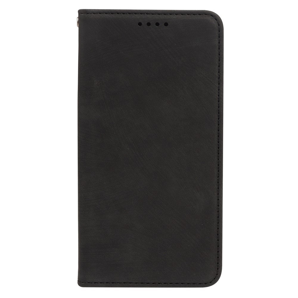 For Oppo Reno13 F 4G / 5G Case Strong Magnetic Leather Wallet Phone Cover with Striped Texture - Black