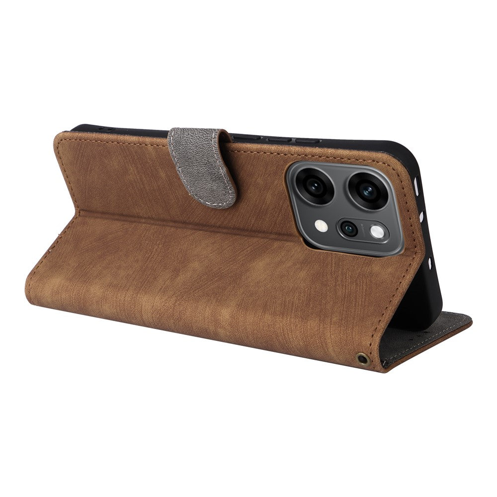 For Oppo Reno14 Pro 5G (Global) Case Wallet RFID Blocking PU Leather Phone Cover Stand with Strap - Brown