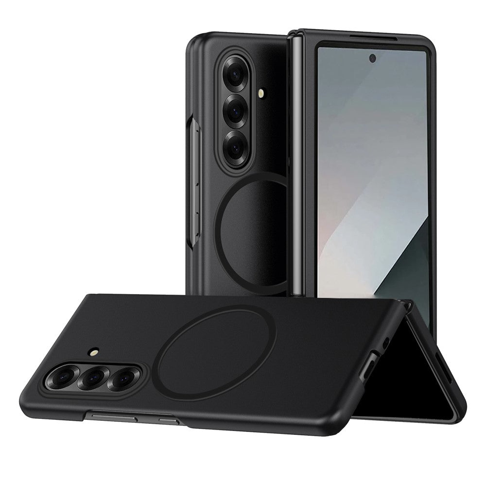For Samsung Galaxy Z Fold7 5G Case Compatible with MagSafe Skin-Touch Matte Hard PC Phone Cover - Black