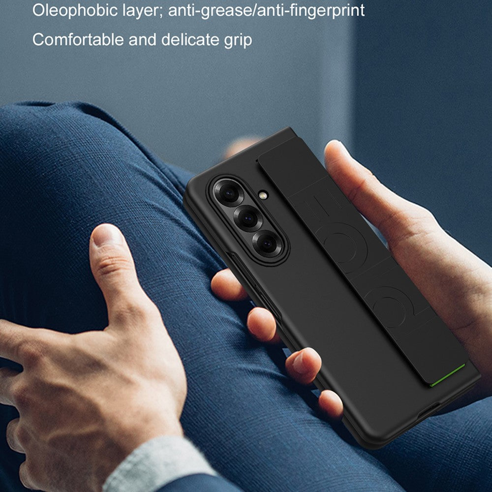 For Samsung Galaxy Z Fold7 5G Case Wristband Rubberized Hard PC Phone Cover - - Green