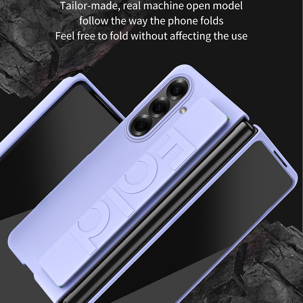 For Samsung Galaxy Z Fold7 5G Case Wristband Rubberized Hard PC Phone Cover - - White