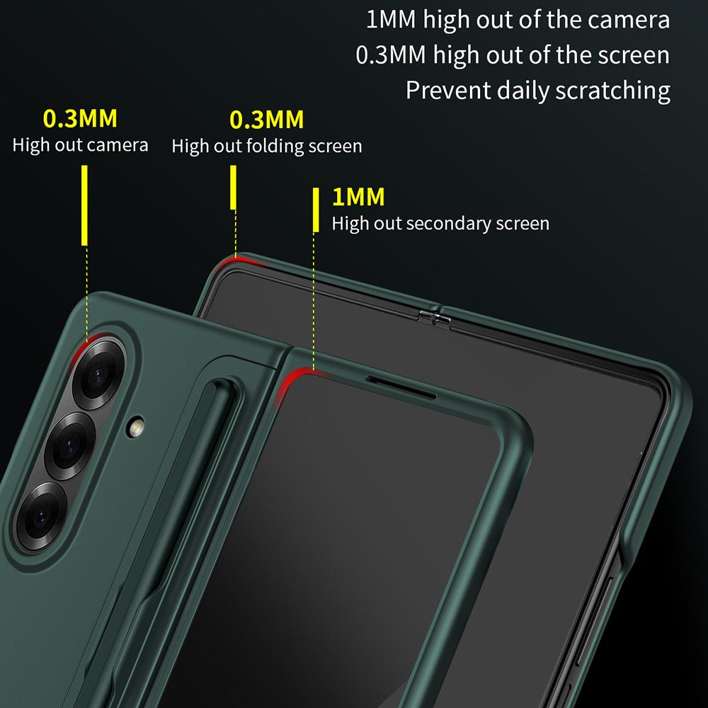 For Samsung Galaxy Z Fold7 5G Case Kickstand Hard PC Slim Phone Cover with Stylus - Black