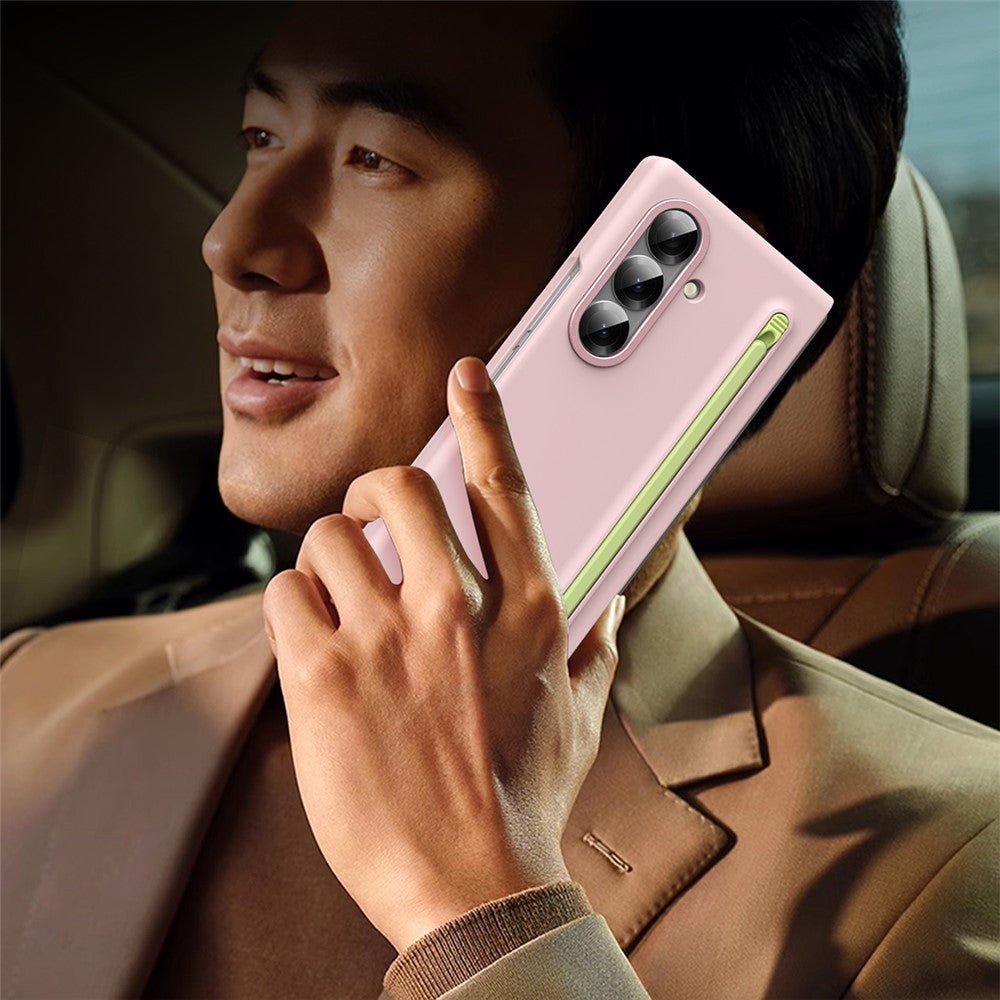 For Samsung Galaxy Z Fold7 5G Case Hard PC Phone Cover with Stylus - Pink