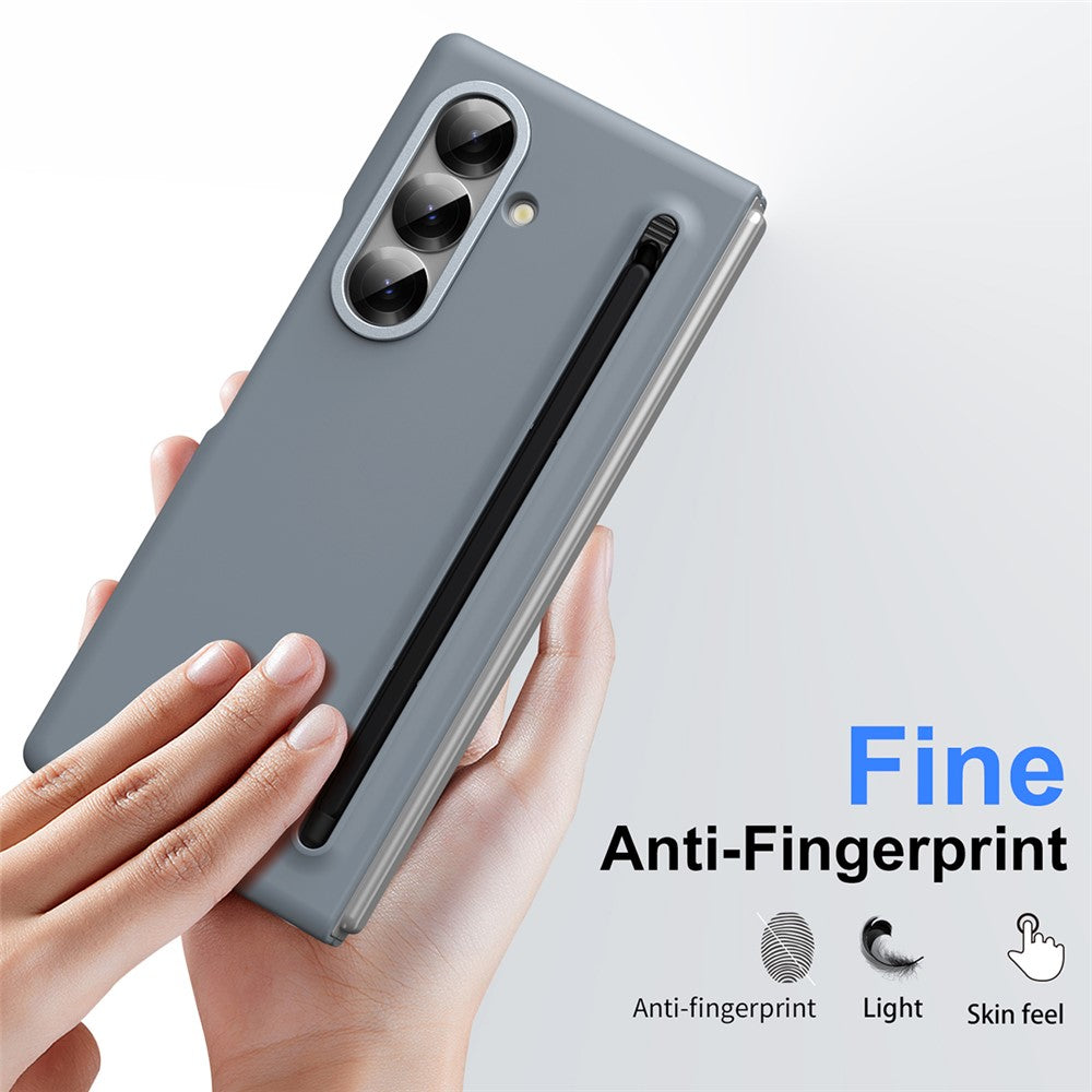 For Samsung Galaxy Z Fold7 5G Case Hard PC Phone Cover with Stylus - Titanium Grey