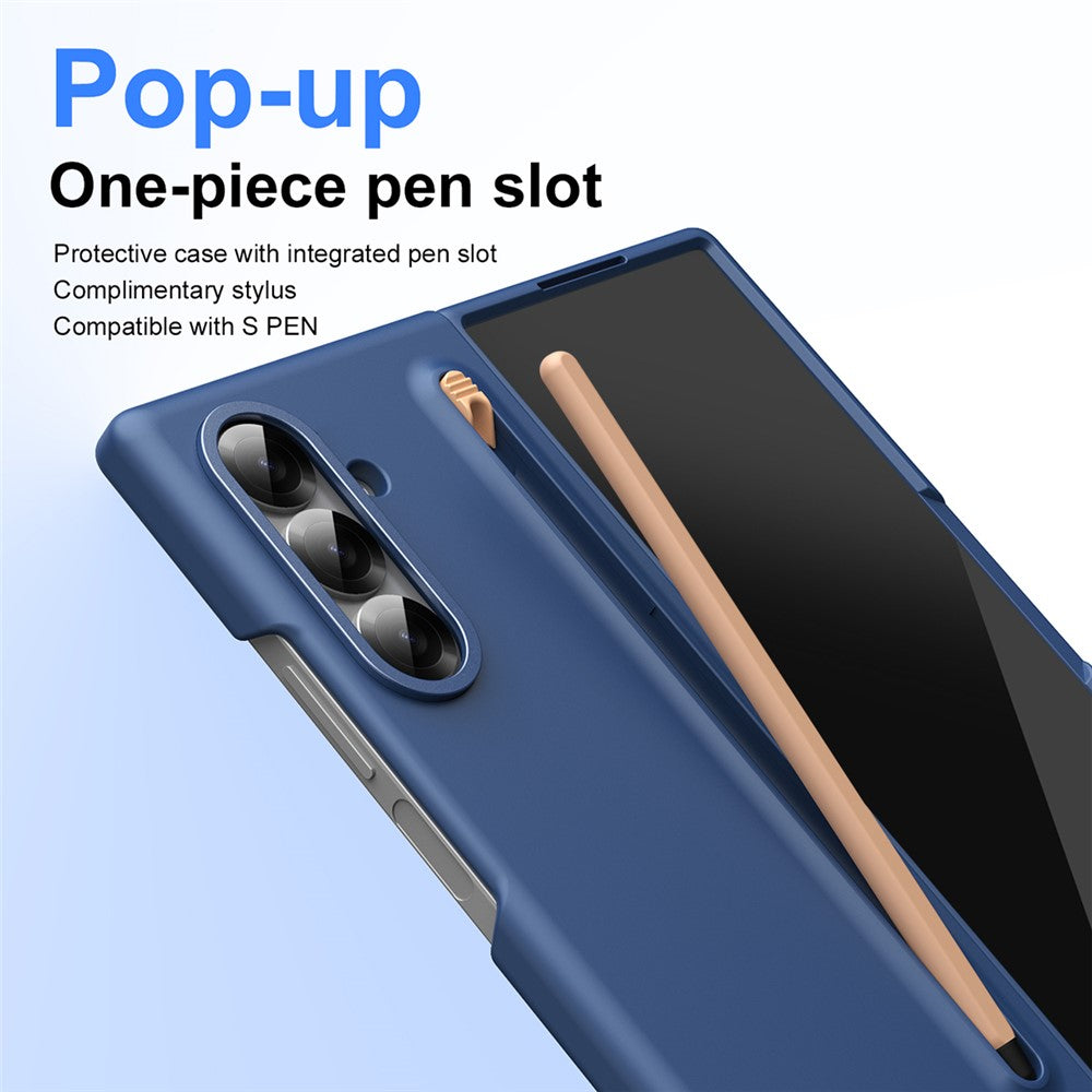 For Samsung Galaxy Z Fold7 5G Case Hard PC Phone Cover with Stylus - Sapphire