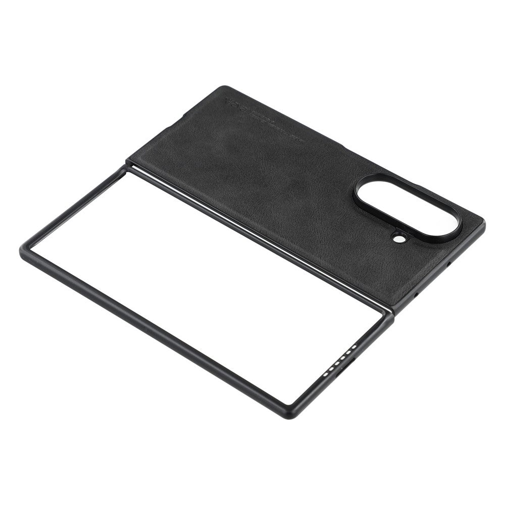 X-LEVEL Bojue-3 Series For Samsung Galaxy Z Fold7 5G Case Leather Coated PC+TPU Phone Back Cover - Black