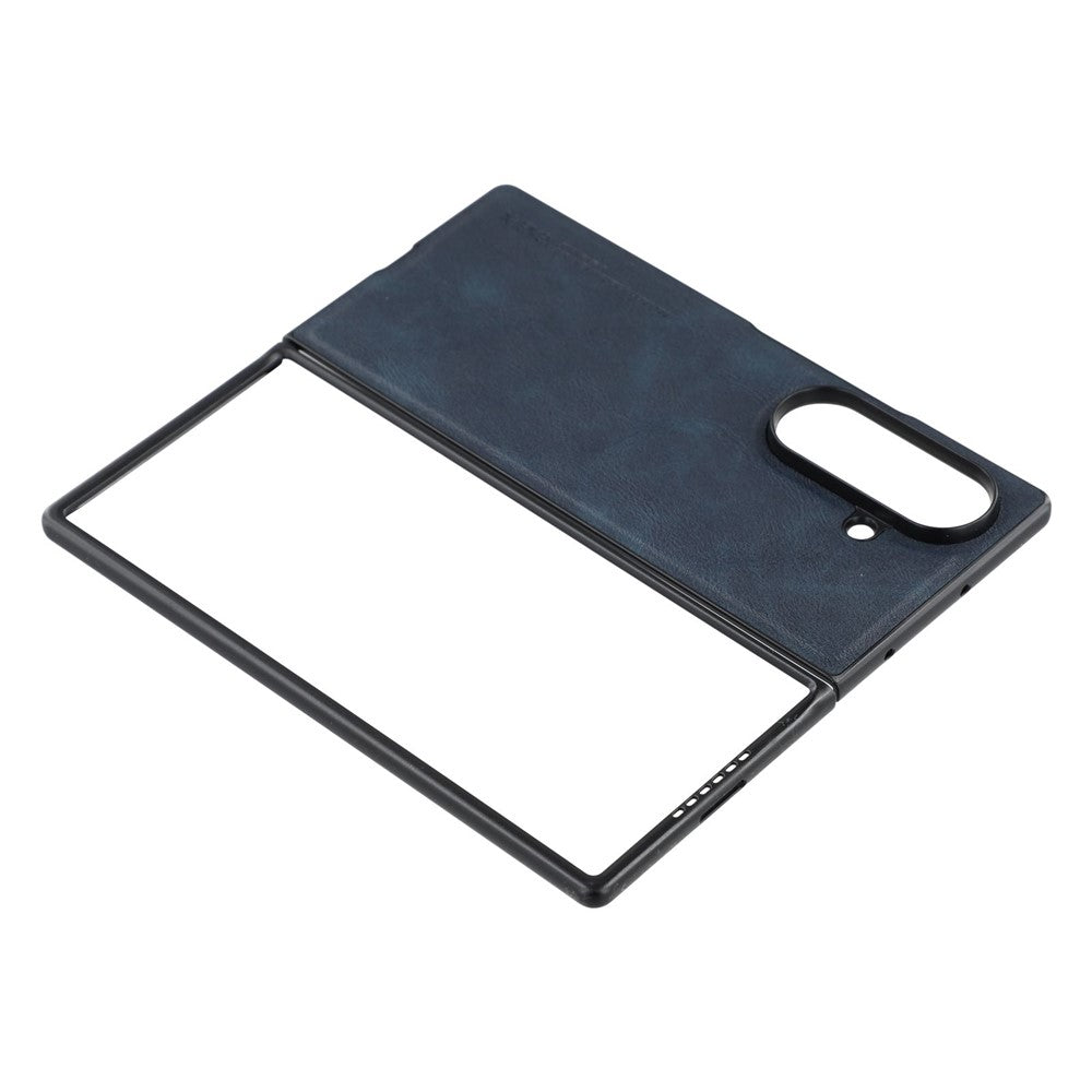 X-LEVEL Bojue-3 Series For Samsung Galaxy Z Fold7 5G Case Leather Coated PC+TPU Phone Back Cover - Blue