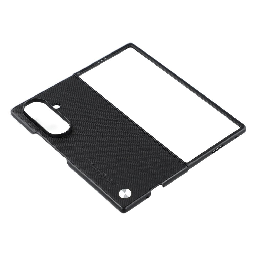 X-LEVEL For Samsung Galaxy Z Fold7 5G Case Carbon Fiber Texture PU Leather + PC Phone Cover - Black
