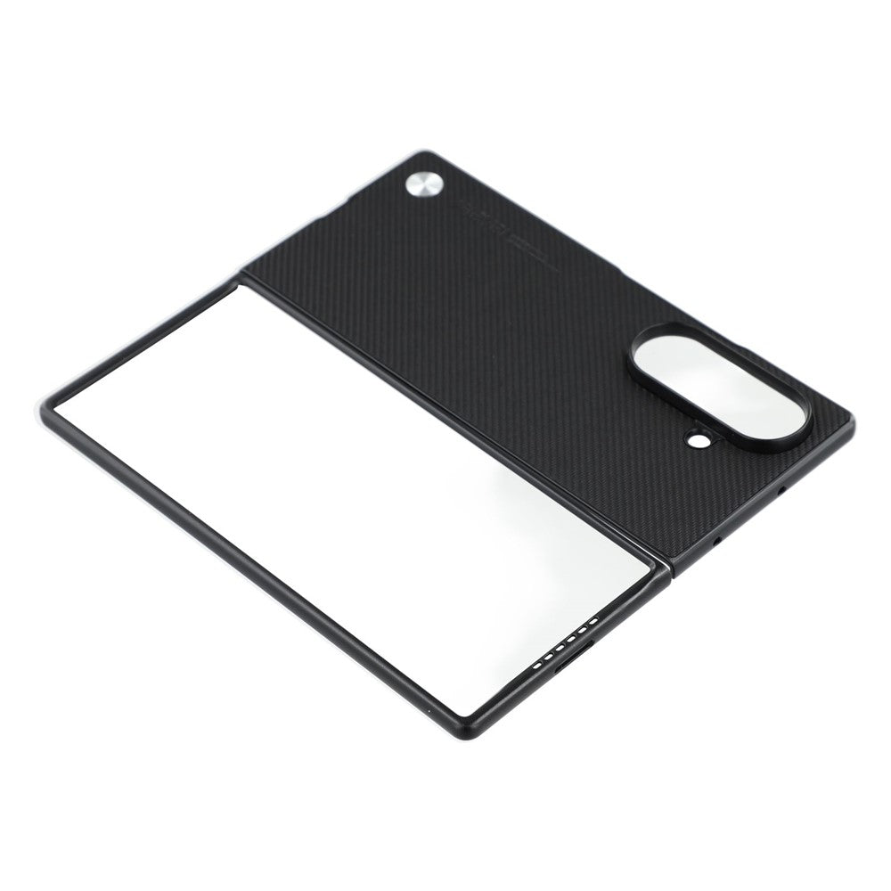 X-LEVEL For Samsung Galaxy Z Fold7 5G Case Carbon Fiber Texture PU Leather + PC Phone Cover - Black