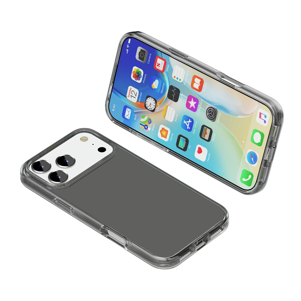For iPhone 17 Pro Max Case PC + TPU Shockproof Clear Phone Cover - Transparent Grey