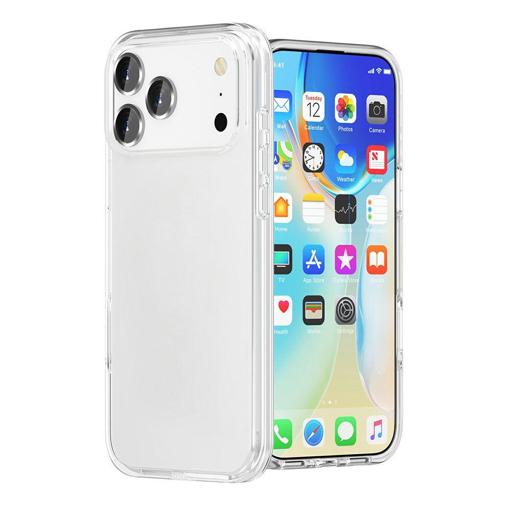 For iPhone 17 Pro Max Case PC + TPU Shockproof Clear Phone Cover - Transparent