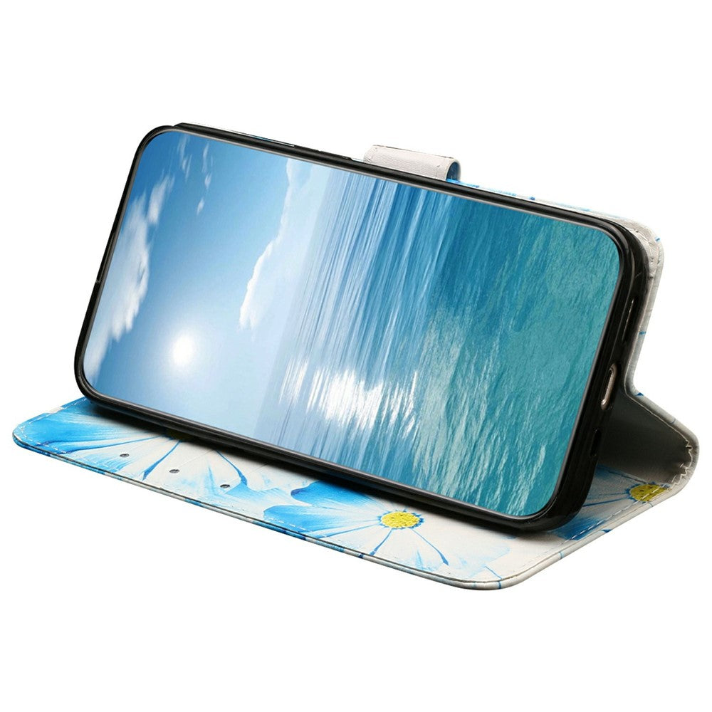 For iPhone 17 Pro Max Stand Case Marble Painted Folio Flip Leather Wallet Phone Cover - Orchid