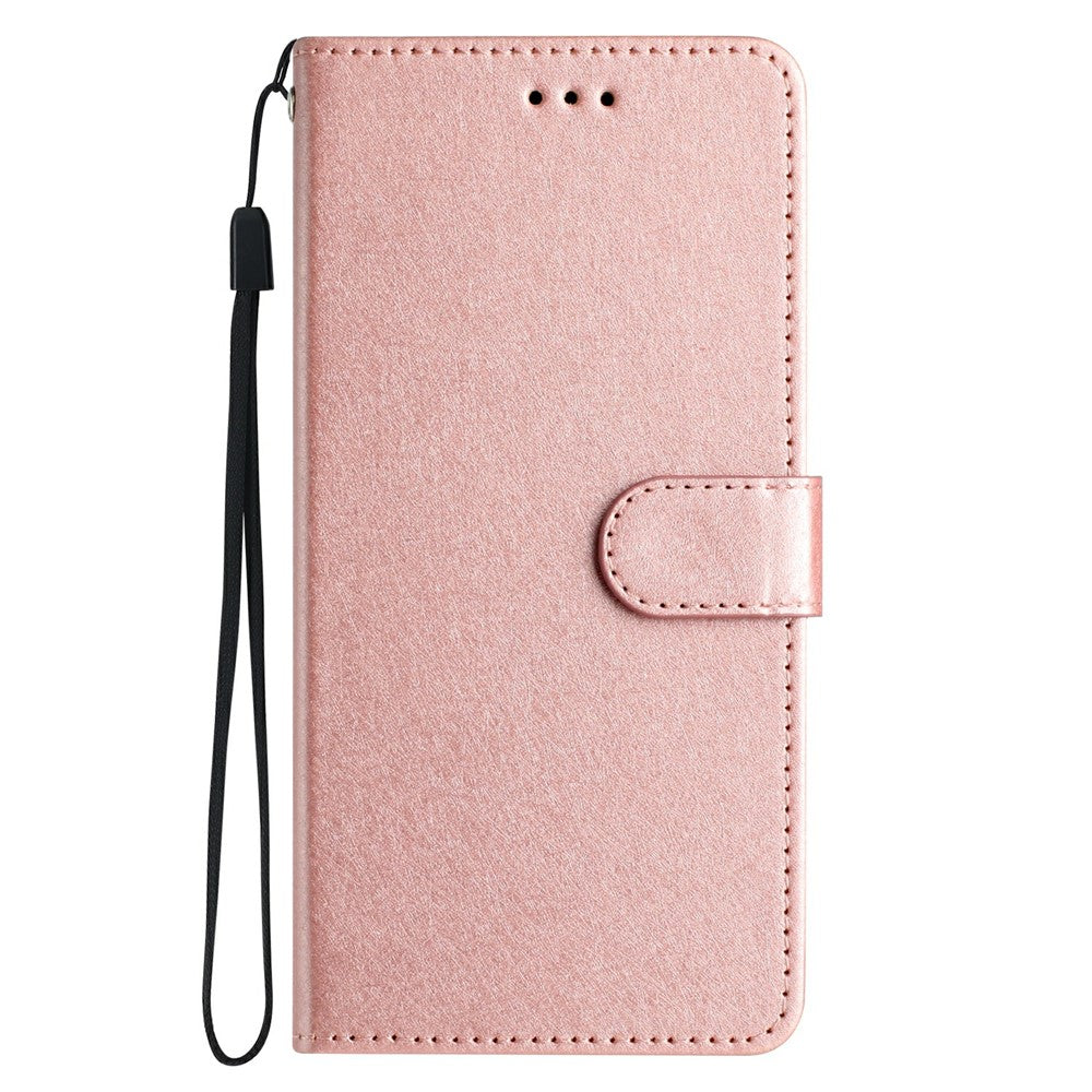 For iPhone 17 Pro Max Wallet Case Leather Folio Phone Cover Magnetic Clasp - Rose Gold