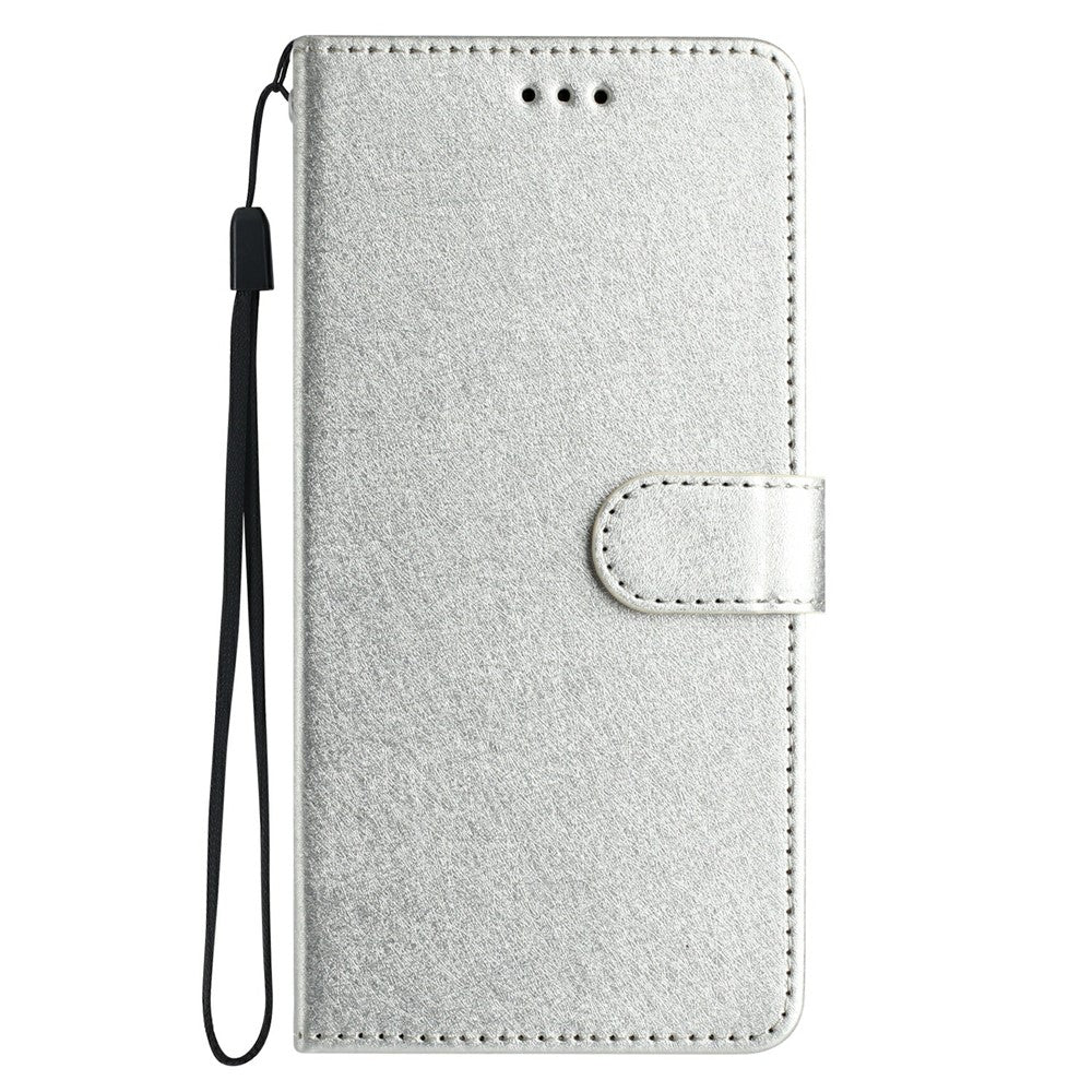 For iPhone 17 Pro Max Wallet Case Leather Folio Phone Cover Magnetic Clasp - Silver