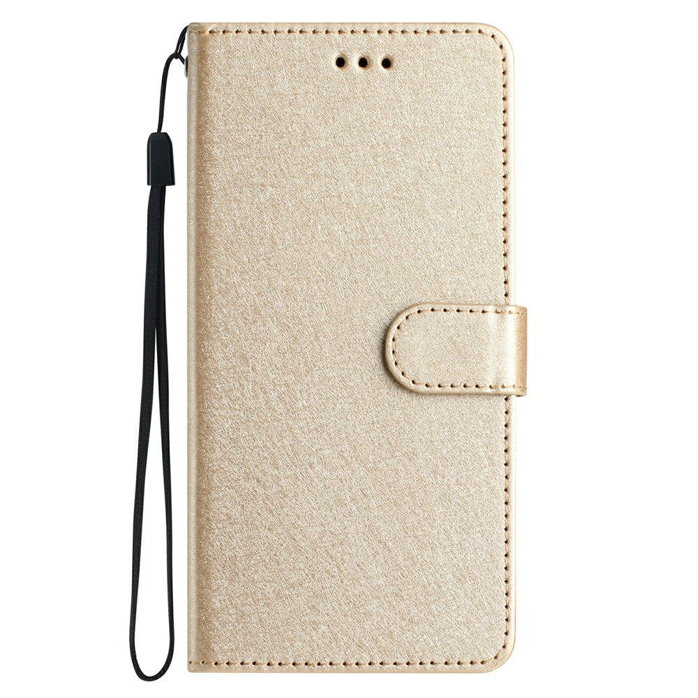 For iPhone 17 Pro Max Wallet Case Leather Folio Phone Cover Magnetic Clasp - Gold