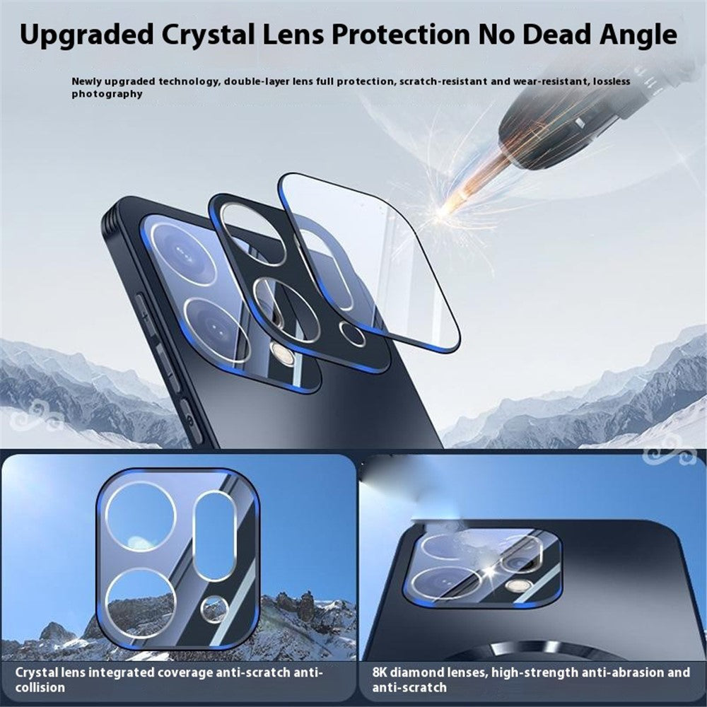 For Oppo Reno14 5G (Global) Case Compatible with MagSafe Matte PC + TPU Heat Dissipation Phone Cover - Titanium Blue