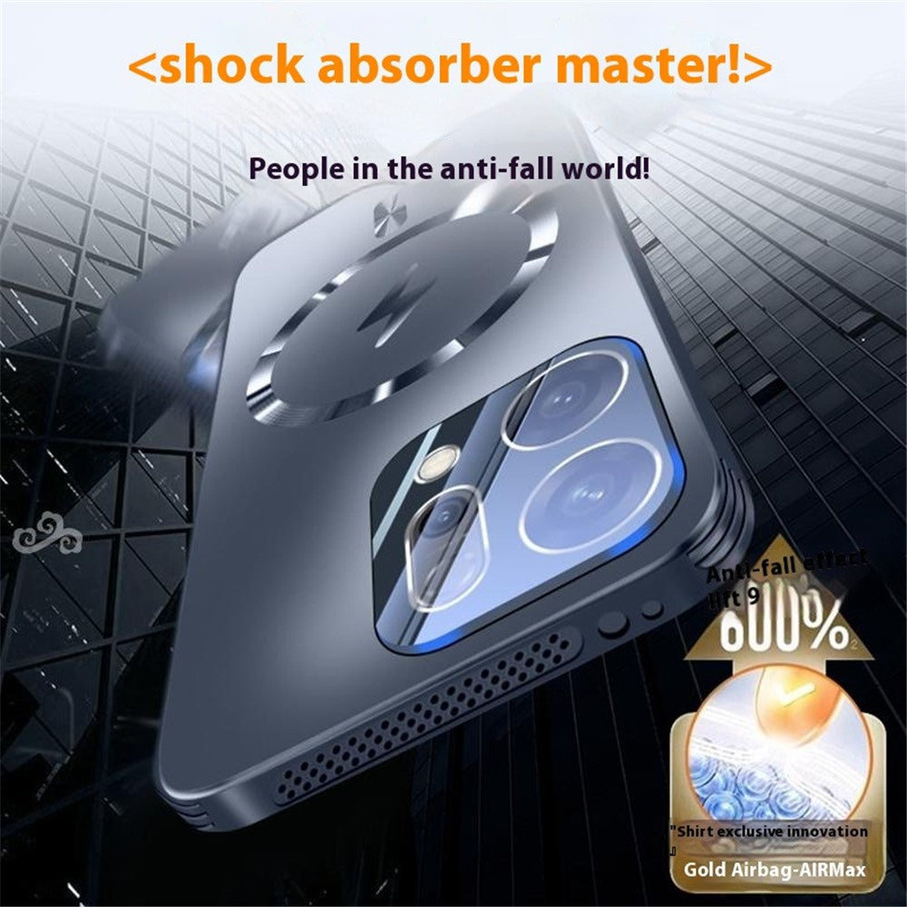 For Oppo Reno14 5G (Global) Case Compatible with MagSafe Matte PC + TPU Heat Dissipation Phone Cover - Titanium Blue