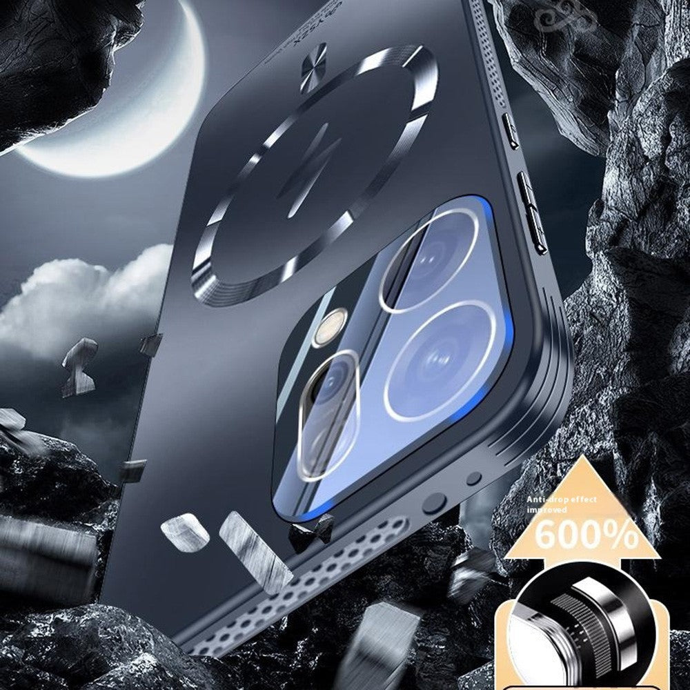 For Oppo Reno14 5G (Global) Case Compatible with MagSafe Matte PC + TPU Heat Dissipation Phone Cover - Titanium Blue