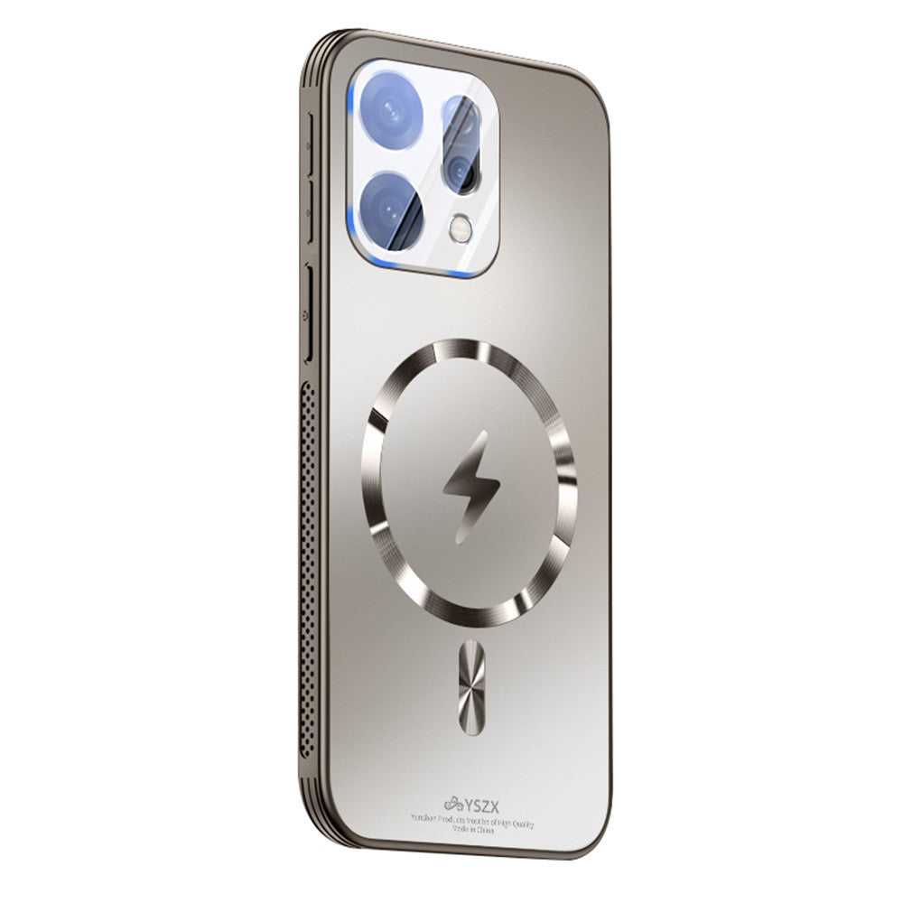 For Oppo Reno14 5G (Global) Case Compatible with MagSafe Matte PC + TPU Heat Dissipation Phone Cover - Titanium Grey