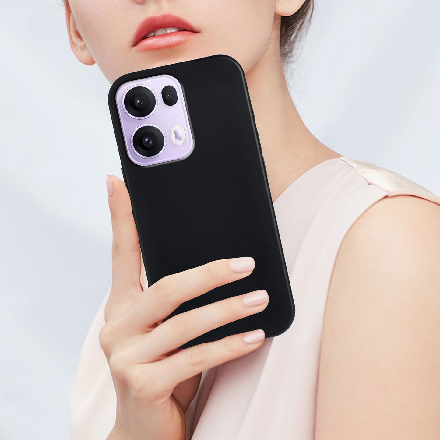 For Oppo Reno13 Pro 5G TPU Case Soft Matte Anti-fingerprint Phone Back Cover - Black